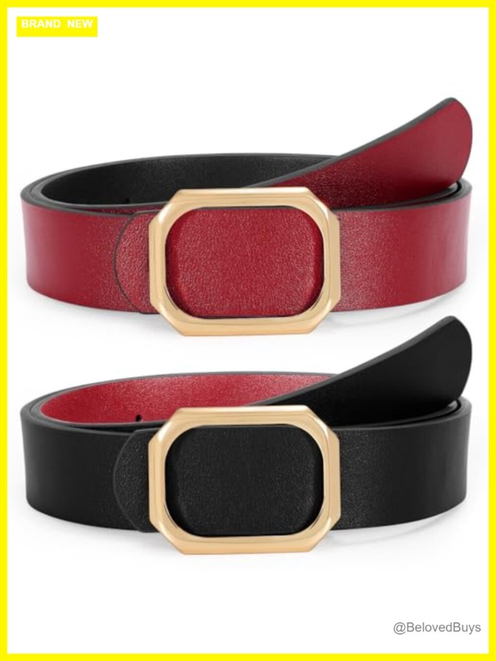 Women Reversible PU Leather Belt for Jeans Dresses 1.3" Wide